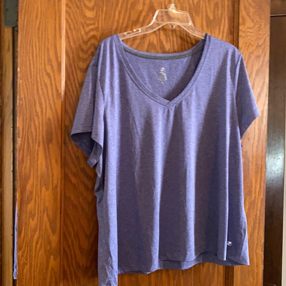 Moisture wicking energy zone V-neck top.